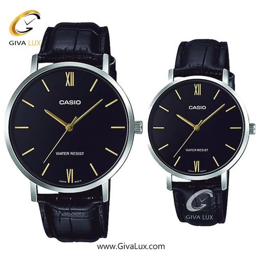 ساعت مچی اورجینال ست کاسیو Casio نقره ای | مشکی| مشکی| کد رفرنس زنانه: LTP-VT01L-1BUDF، مردانه: MTP-VT01L-1BUDF